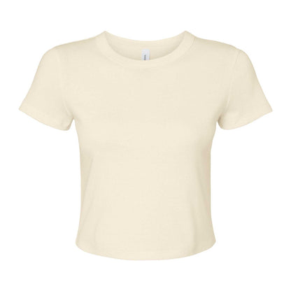 Solid Natural - Front - Bella + Canvas Womens-Ladies Baby Micro-Rib T-Shirt