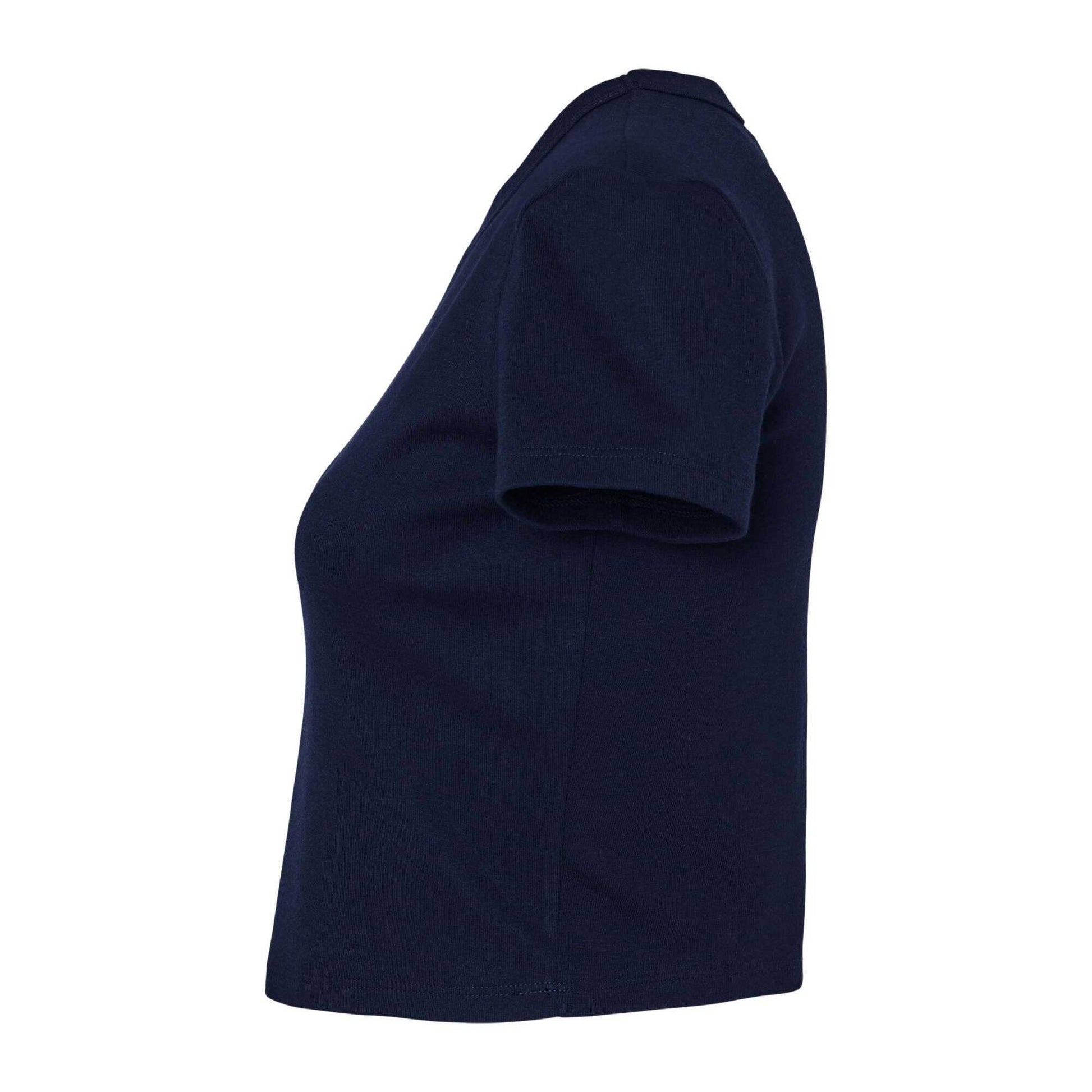 Solid Navy - Back - Bella + Canvas Womens-Ladies Baby Micro-Rib T-Shirt