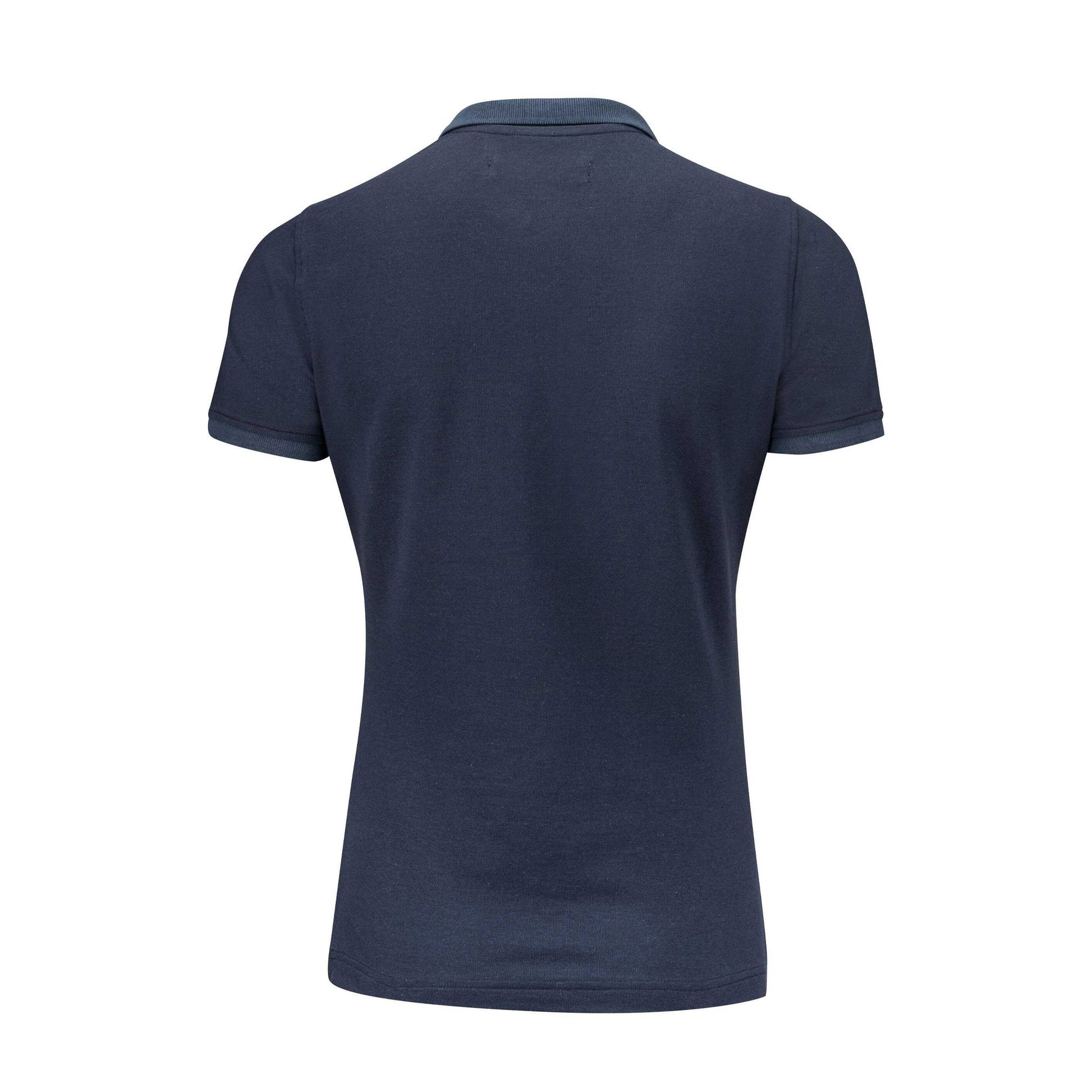 Navy - Back - James Harvest Womens-Ladies Pinedale Piqué Polo Shirt