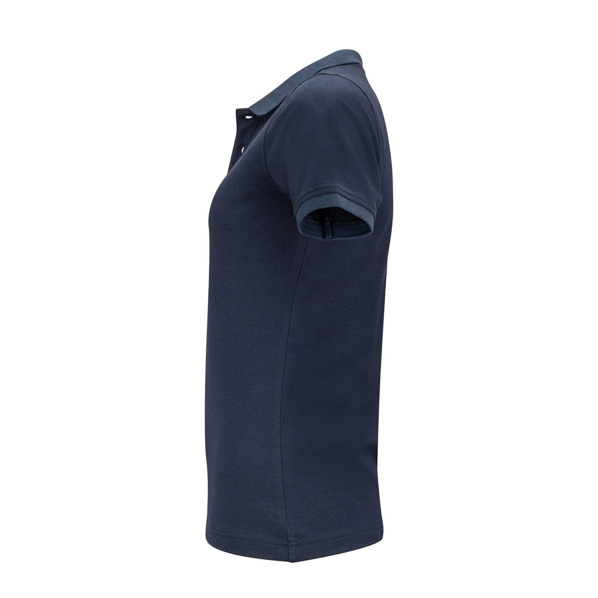 Navy - Side - James Harvest Womens-Ladies Pinedale Piqué Polo Shirt