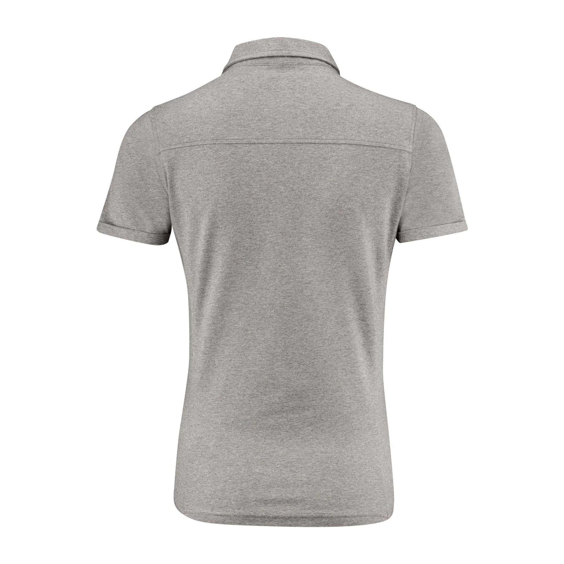 Grey Melange - Back - James Harvest Womens-Ladies American Supreme Polo Shirt