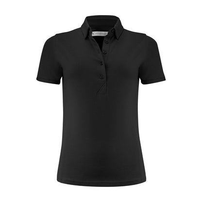 Black - Front - James Harvest Womens-Ladies American Supreme Polo Shirt