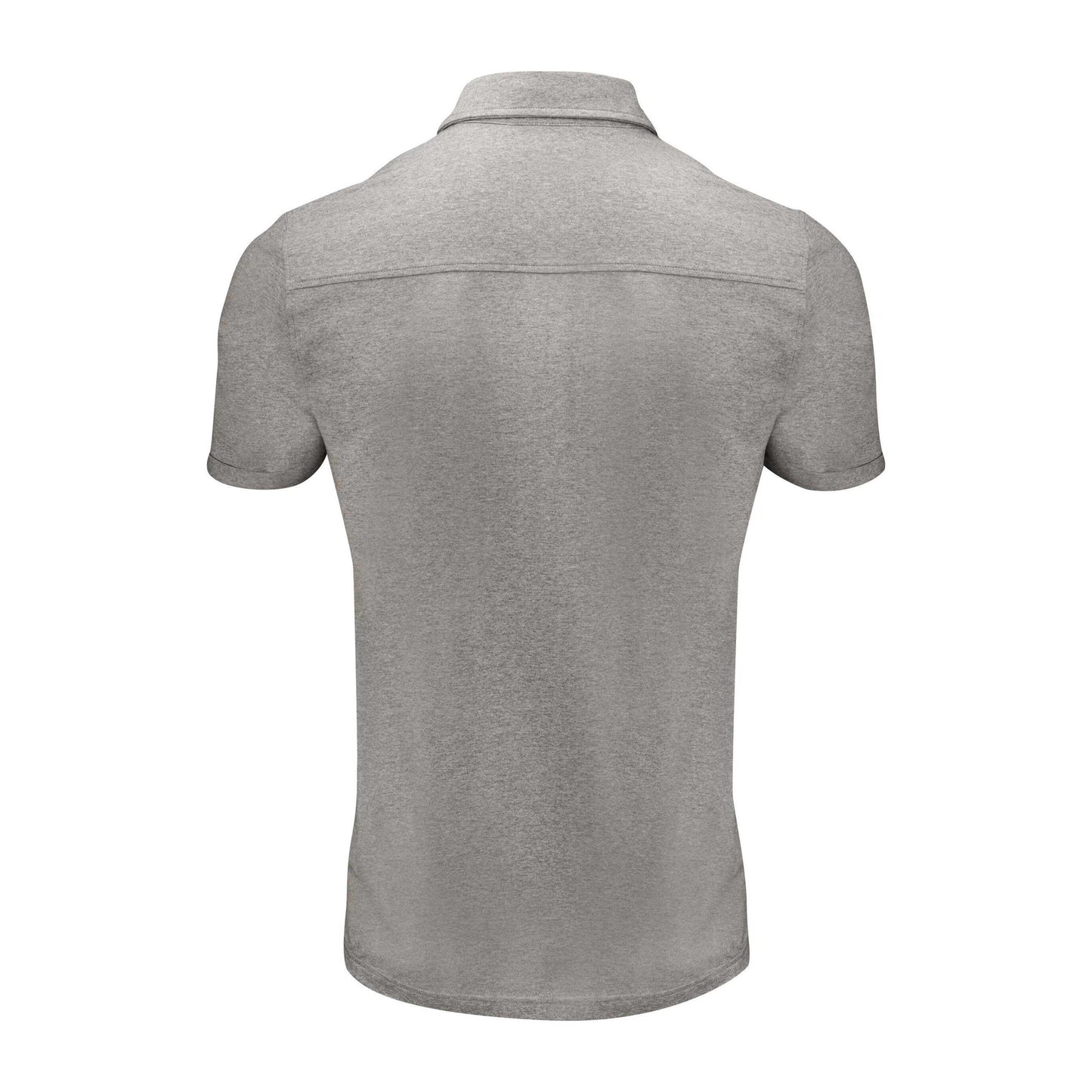 Grey Melange - Back - James Harvest Mens American Supreme Polo Shirt