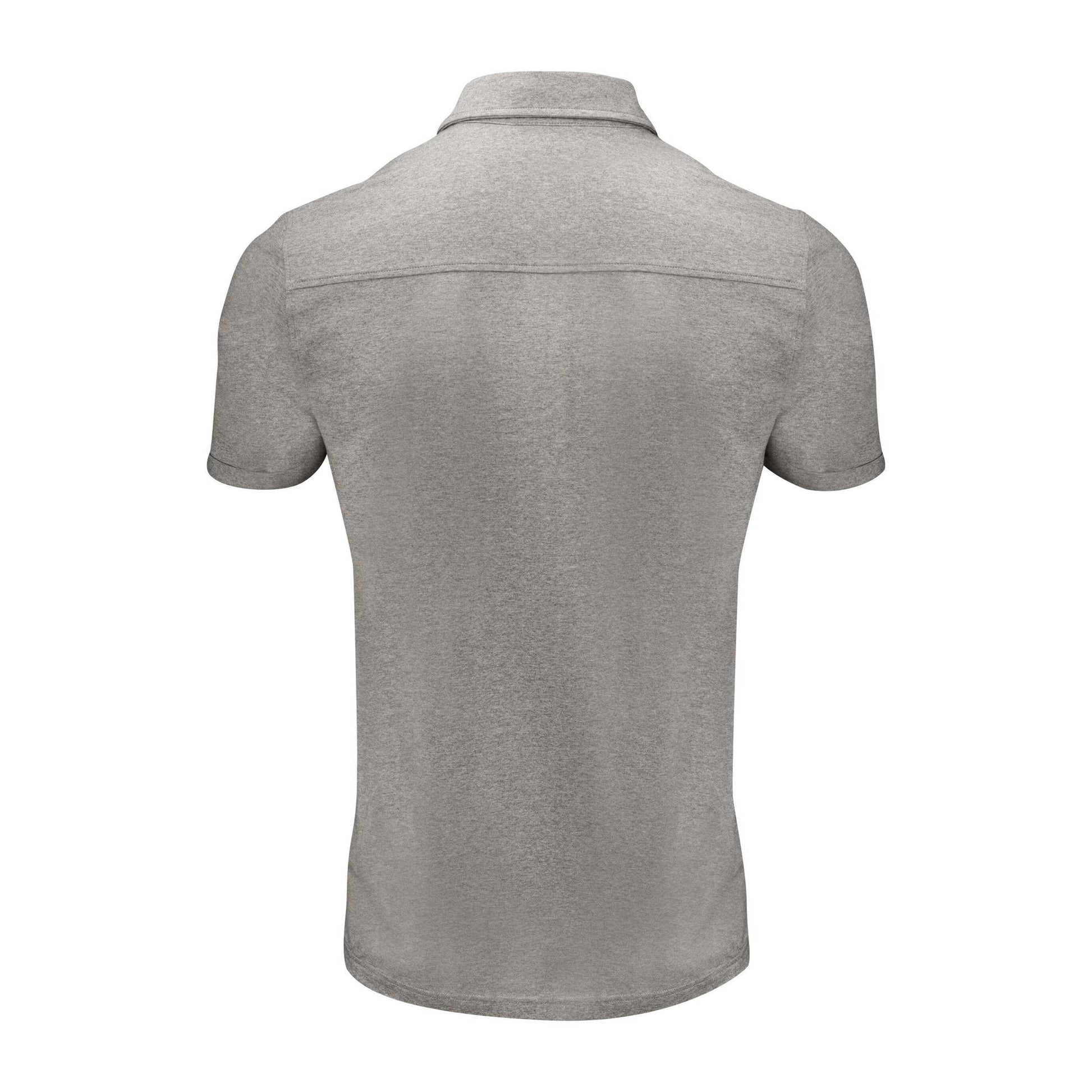 Grey Melange - Back - James Harvest Mens American Supreme Polo Shirt