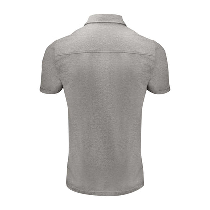 Grey Melange - Back - James Harvest Mens American Supreme Polo Shirt