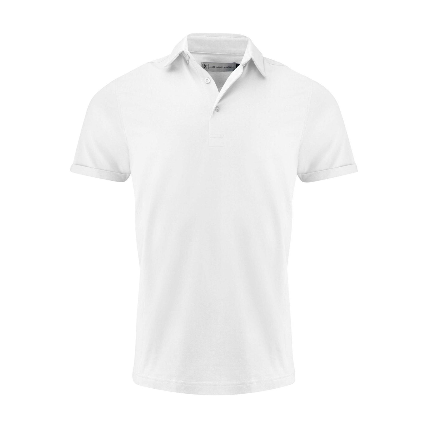 White - Front - James Harvest Mens American Supreme Polo Shirt