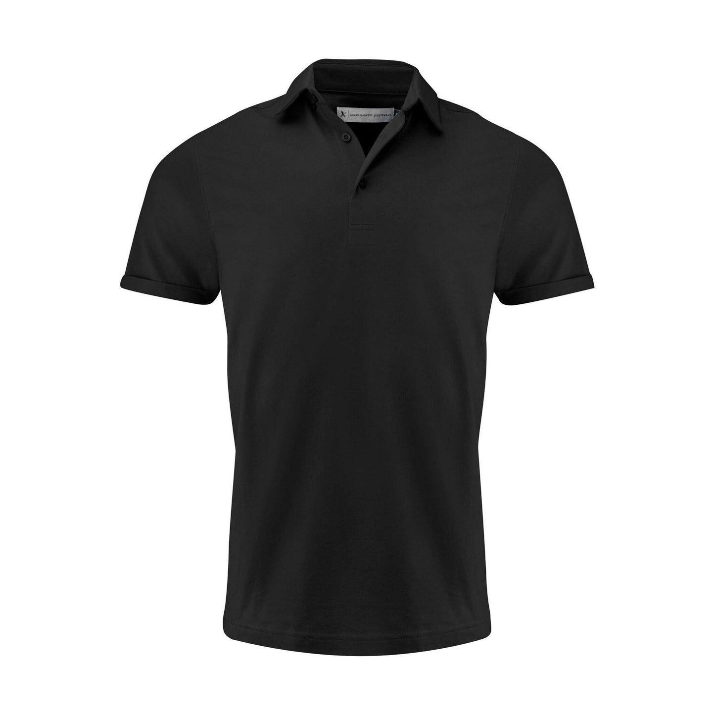 Black - Front - James Harvest Mens American Supreme Polo Shirt