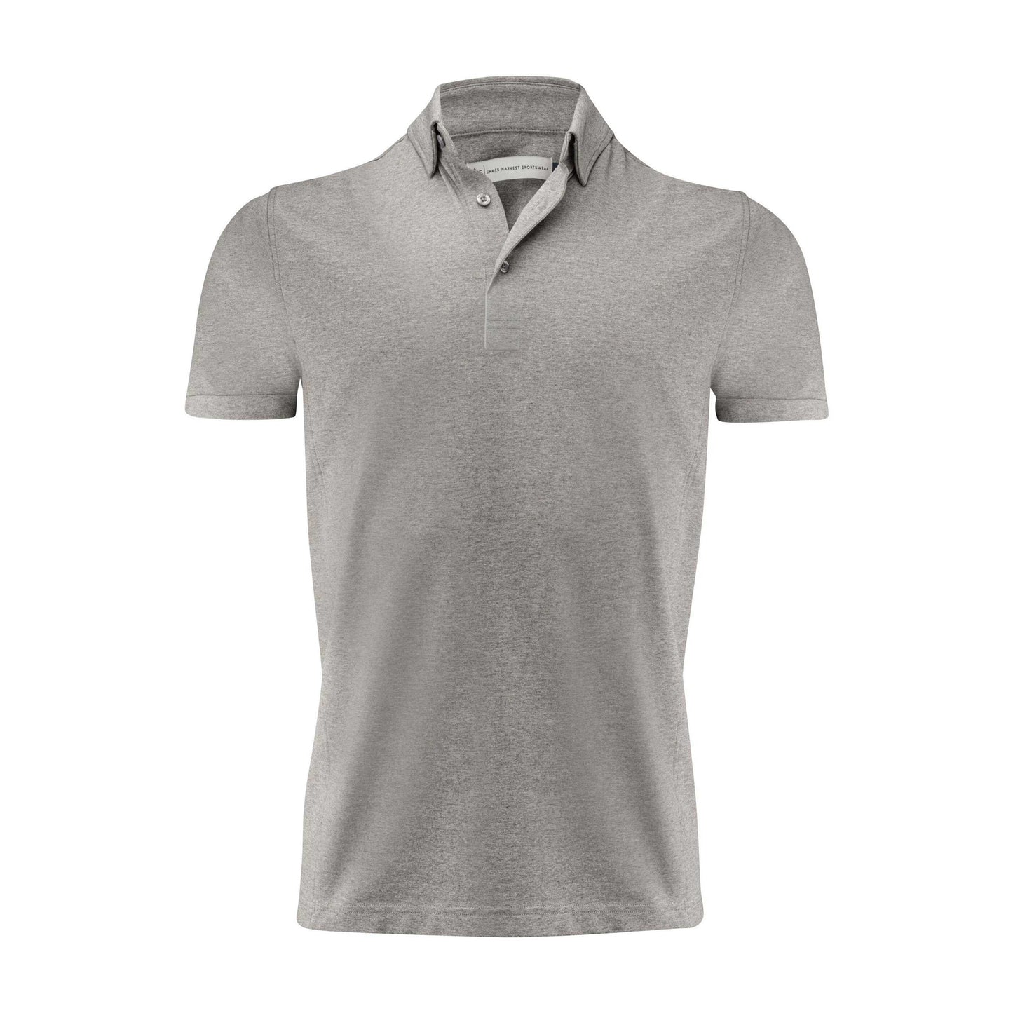 Grey Melange - Front - James Harvest Mens American Supreme Polo Shirt