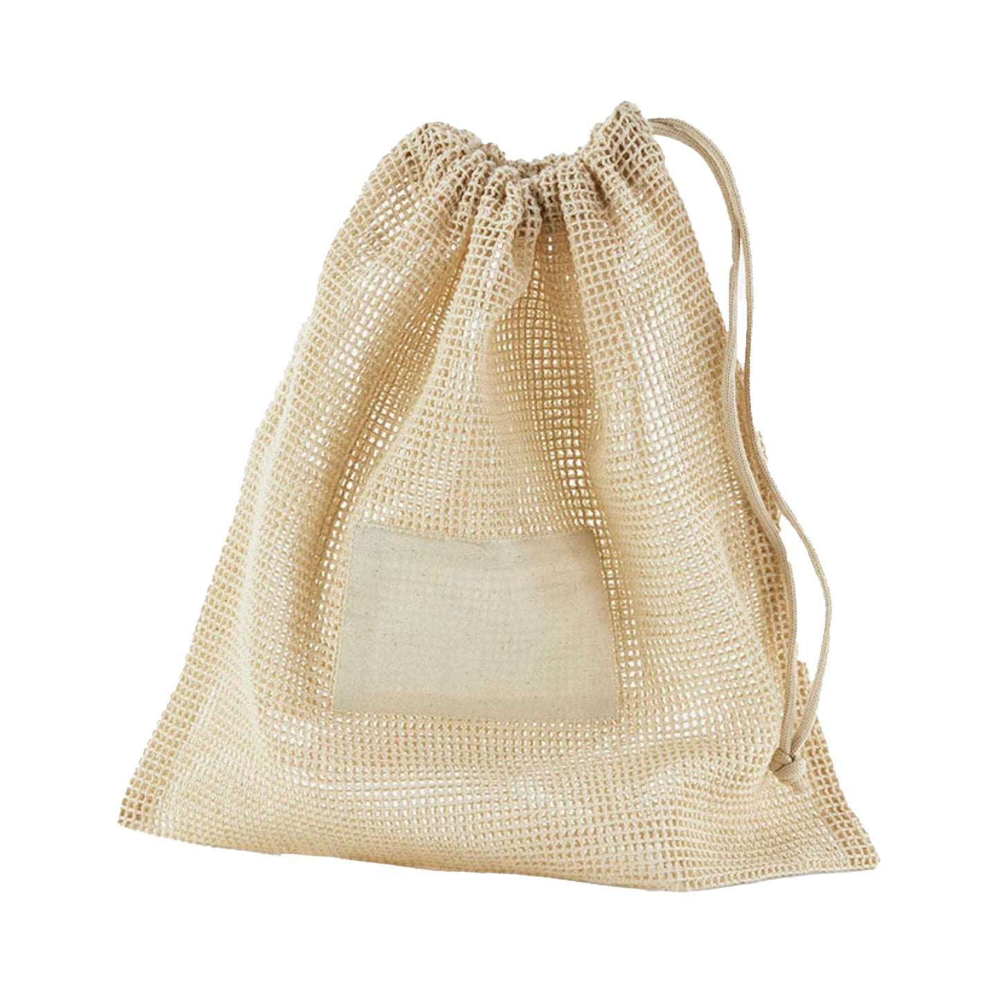 Natural - Back - Westford Mill Mesh Drawstring Bag