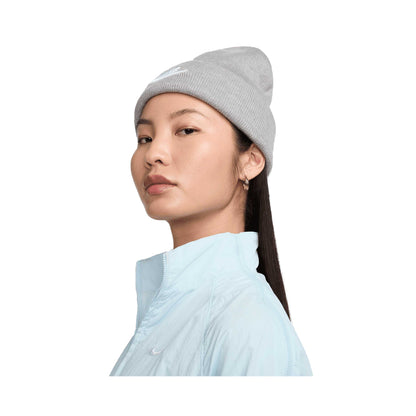 Dark Grey Heather-White - Side - Nike Unisex Adult Futura Peak Beanie