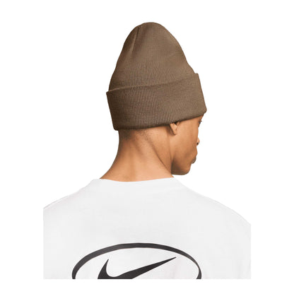 Mosswood brown-White - Back - Nike Unisex Adult Futura Peak Beanie