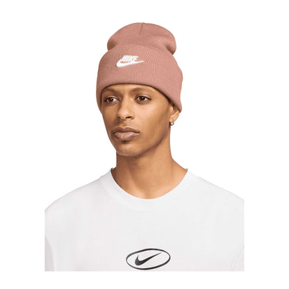 Rose Gold-White - Front - Nike Unisex Adult Futura Peak Beanie