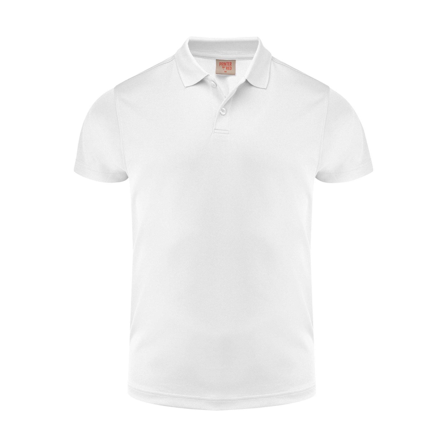 White - Front - Printer RED Mens Smash Polo Shirt