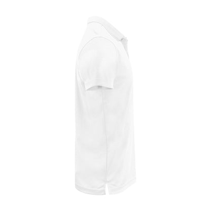White - Side - Printer RED Mens Smash Polo Shirt