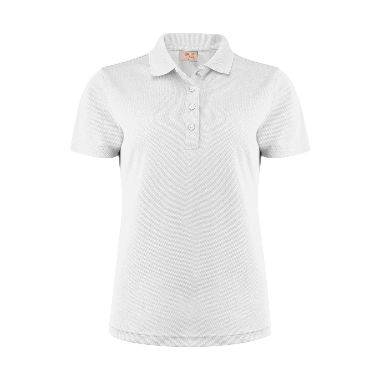 White - Front - Printer RED Womens-Ladies Smash Polo Shirt