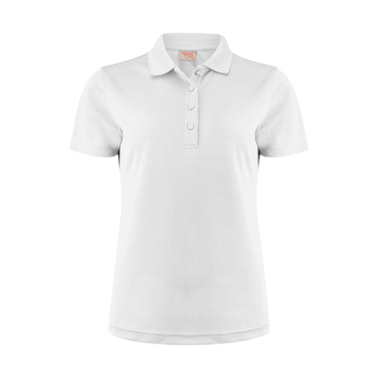 White - Front - Printer RED Womens-Ladies Smash Polo Shirt