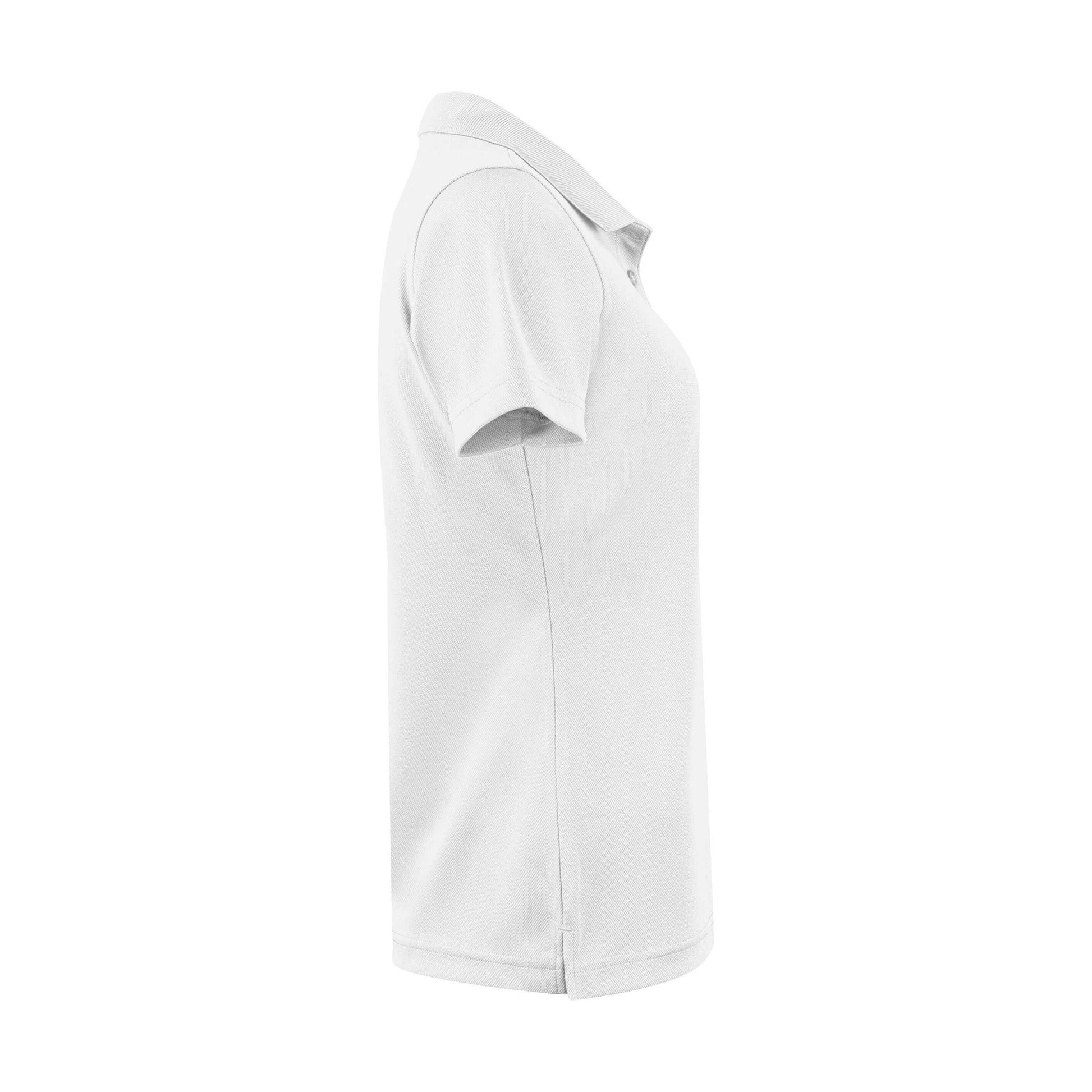 White - Side - Printer RED Womens-Ladies Smash Polo Shirt