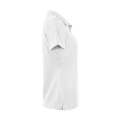 White - Side - Printer RED Womens-Ladies Smash Polo Shirt