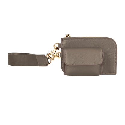 Taupe - Front - Bagbase Boutique Wristlet Pouch