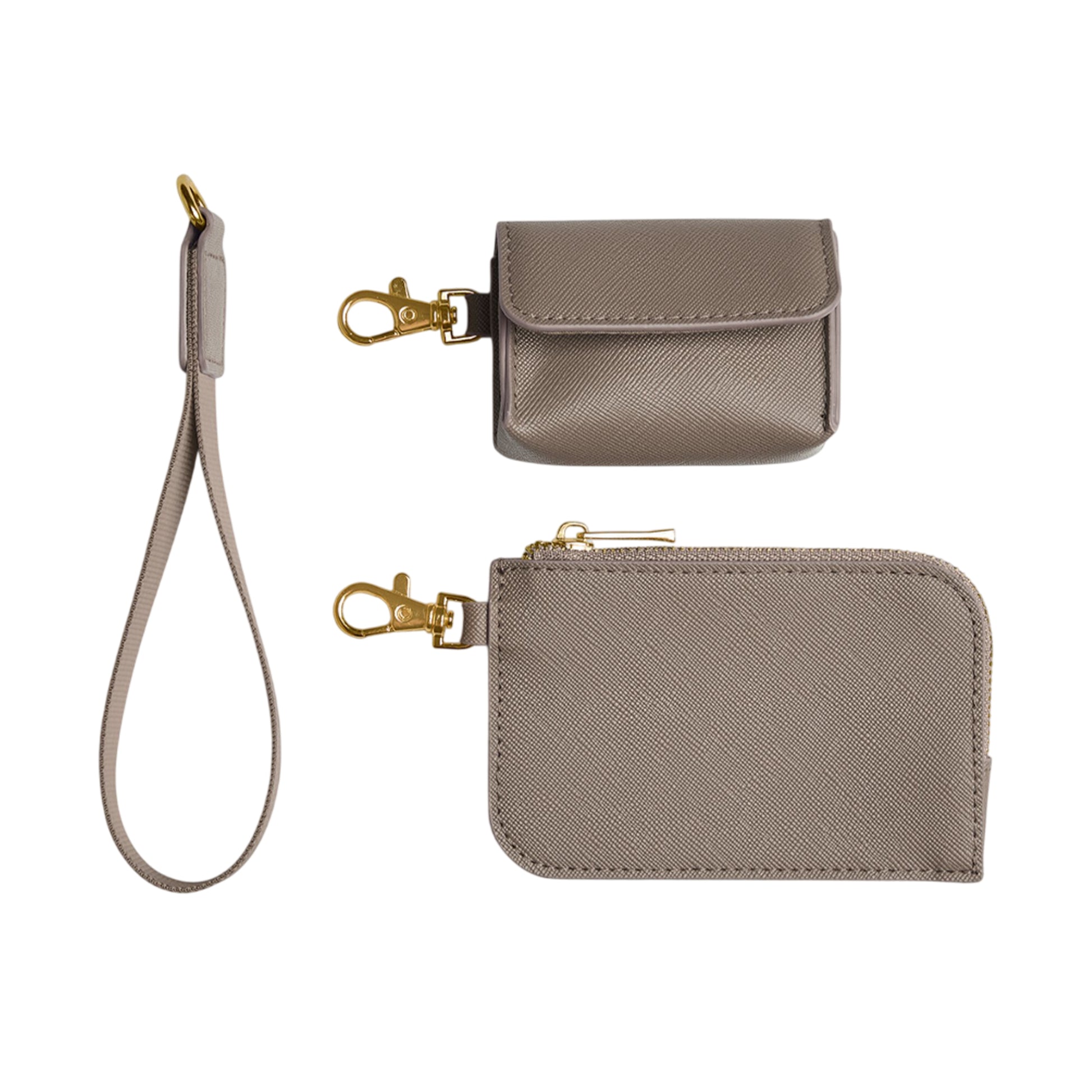 Taupe - Side - Bagbase Boutique Wristlet Pouch