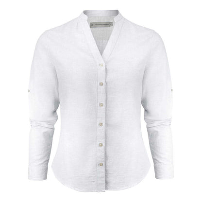 White - Front - James Harvest Womens-Ladies Townsend Shirt