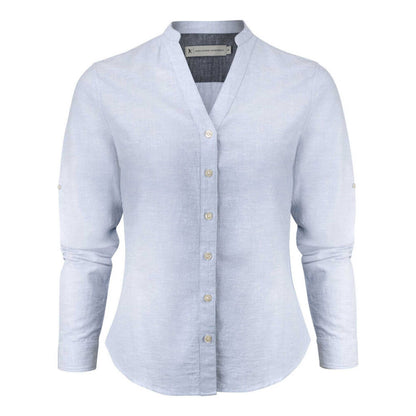 Light Blue - Front - James Harvest Womens-Ladies Townsend Shirt