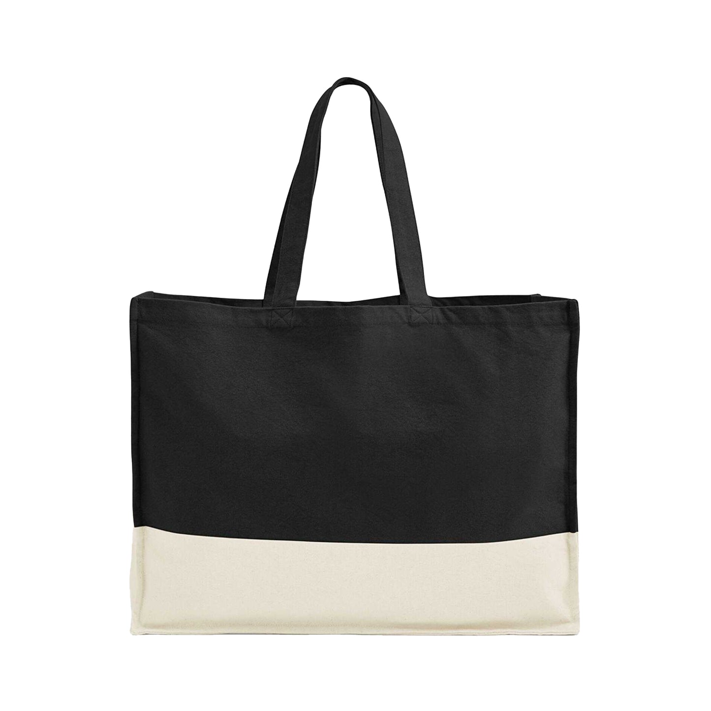 Black-Natural - Back - Westford Mill EarthAware Contrast Organic Tote