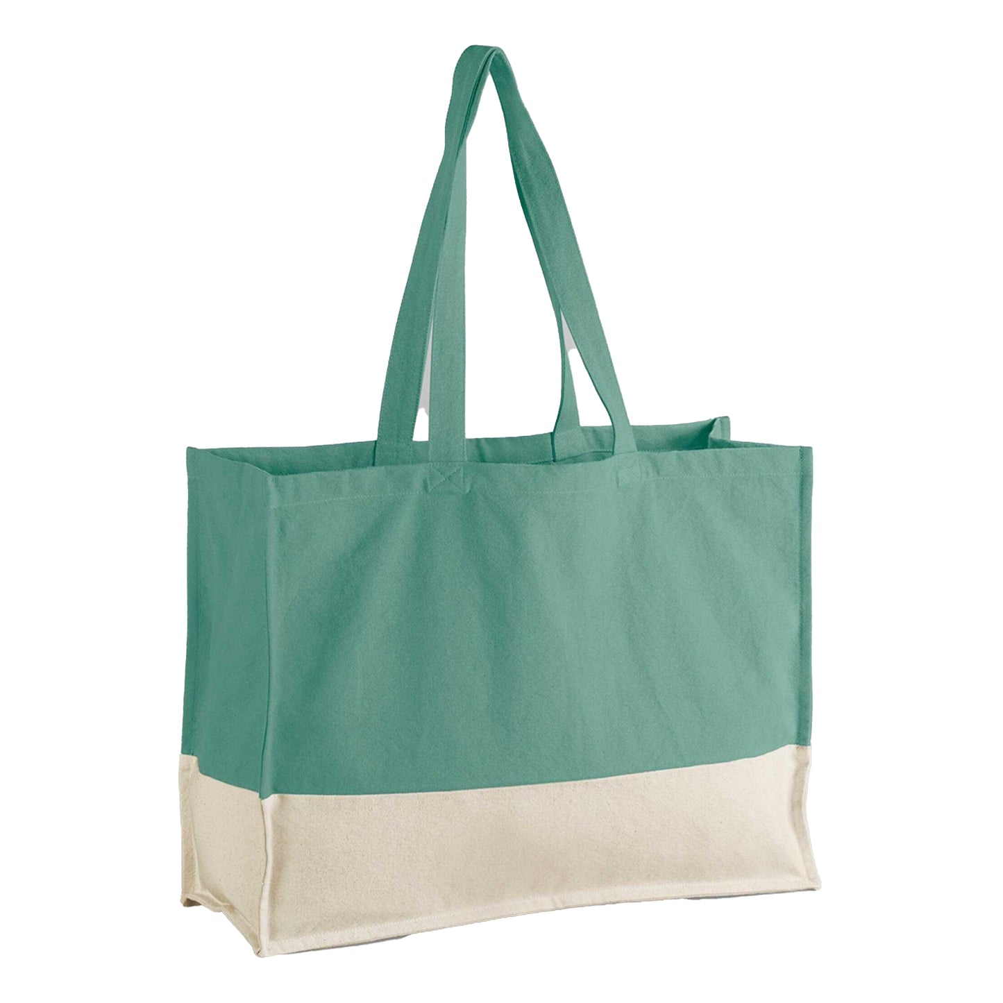 Sage Green-Natural - Front - Westford Mill EarthAware Contrast Organic Tote