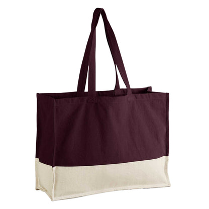 Oxblood-Natural - Front - Westford Mill EarthAware Contrast Organic Tote