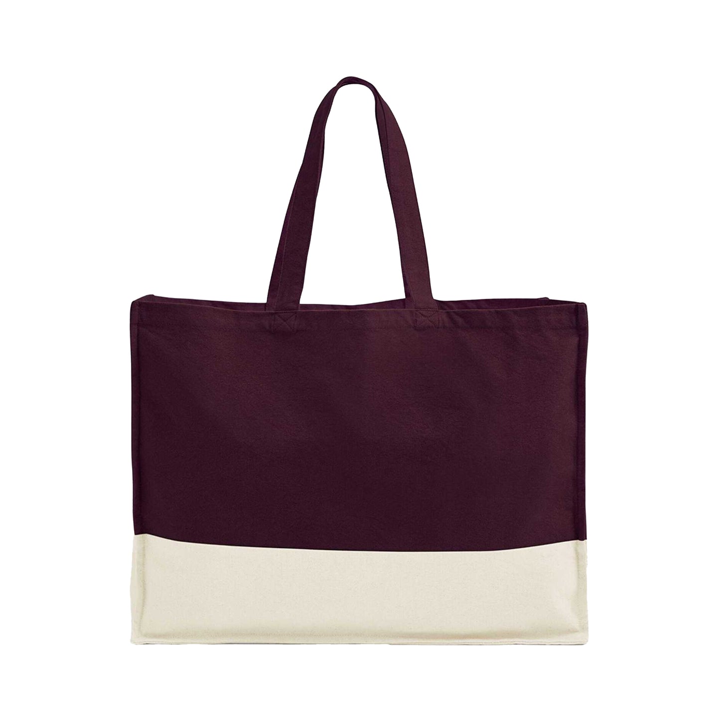 Oxblood-Natural - Back - Westford Mill EarthAware Contrast Organic Tote