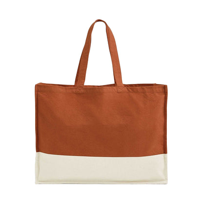 Pumpkin-Natural - Back - Westford Mill EarthAware Contrast Organic Tote