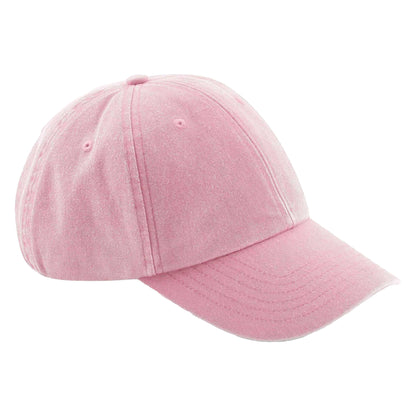 Vintage Dusky Pink - Front - Beechfield Childrens-Kids Vintage Low Profile Baseball Cap