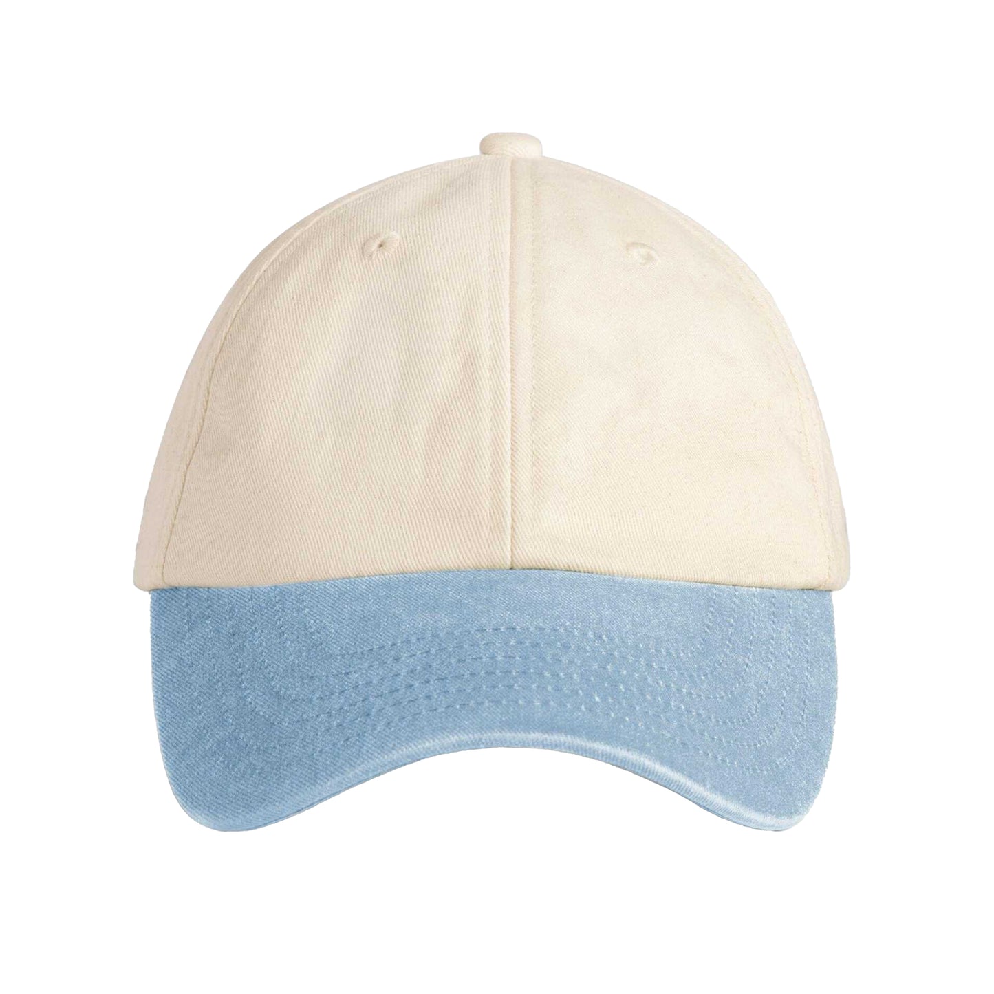 Natural-Vintage Light Blue - Side - Beechfield Unisex Adult Vintage Low Profile Baseball Cap