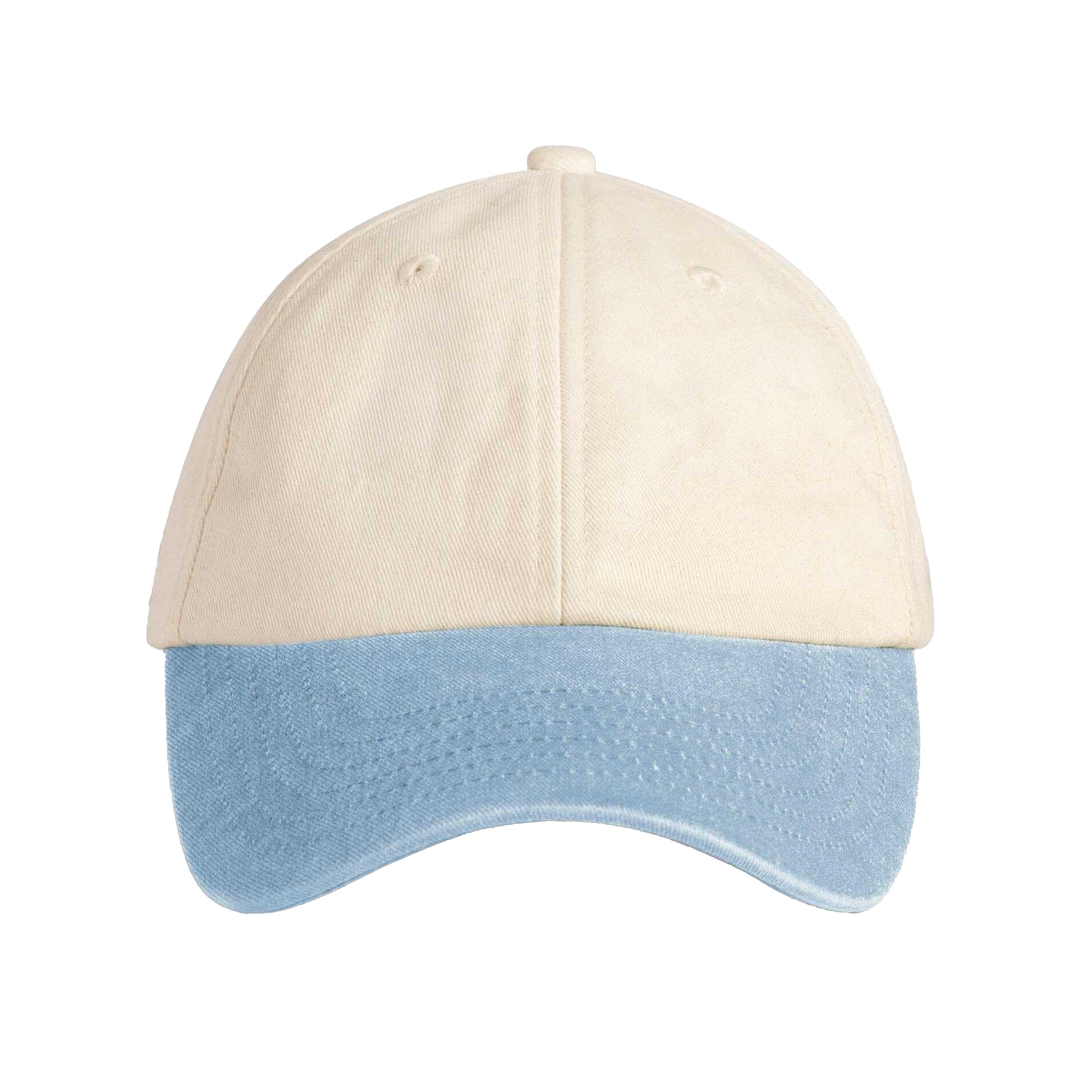 Natural-Vintage Light Blue - Side - Beechfield Unisex Adult Vintage Low Profile Baseball Cap