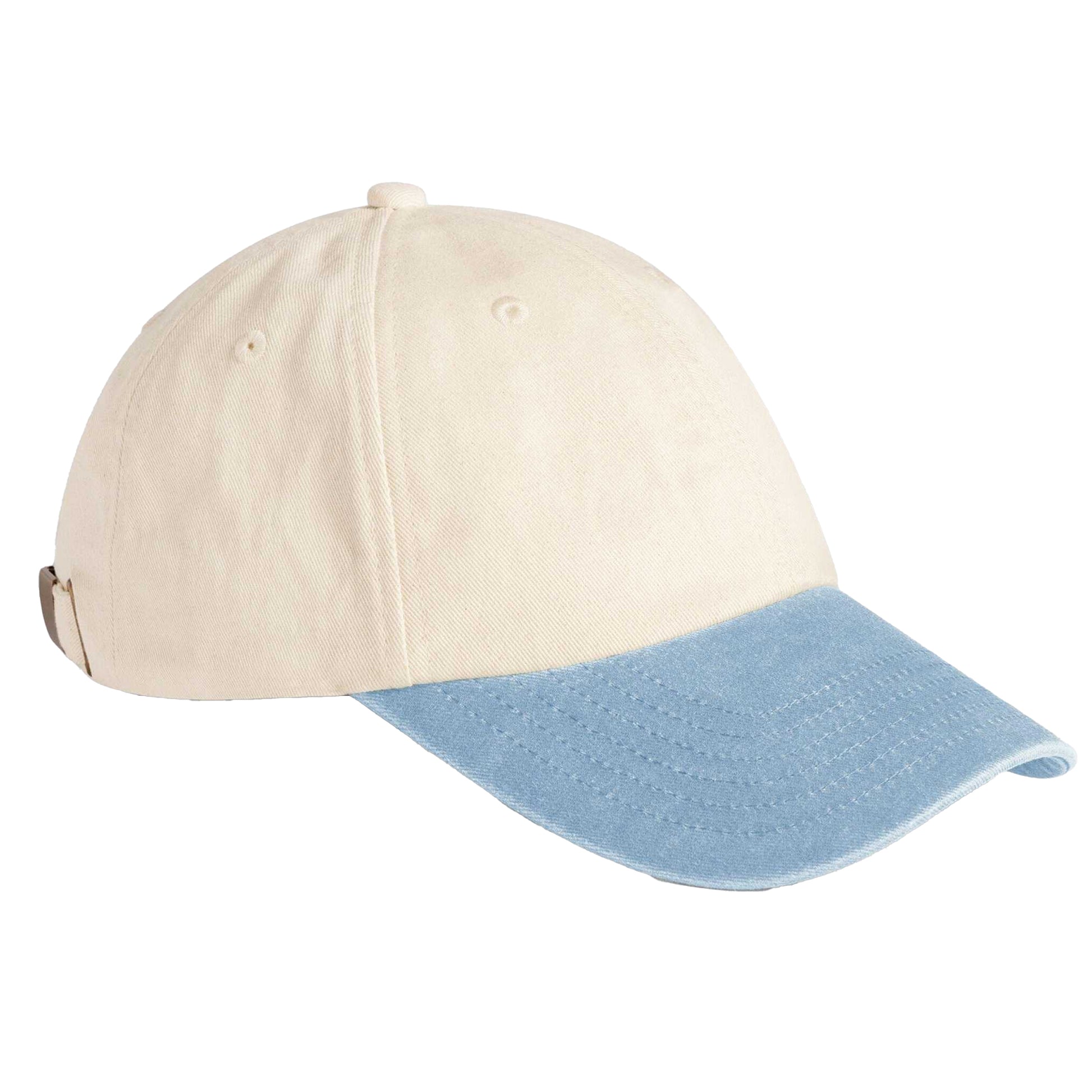 Natural-Vintage Light Blue - Front - Beechfield Unisex Adult Vintage Low Profile Baseball Cap