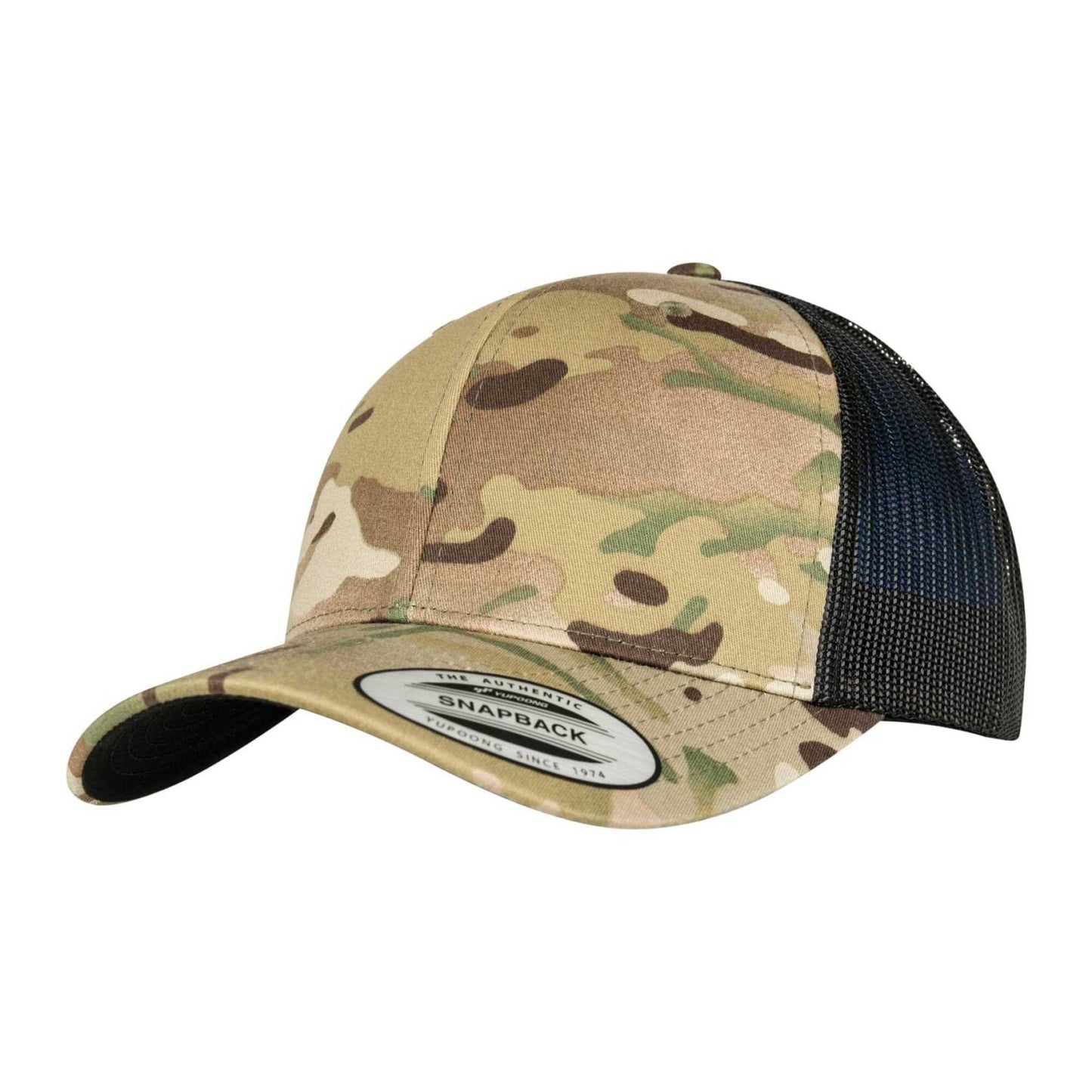 Multicam - Front - Flexfit Unisex Adult Retro Camo Trucker Cap