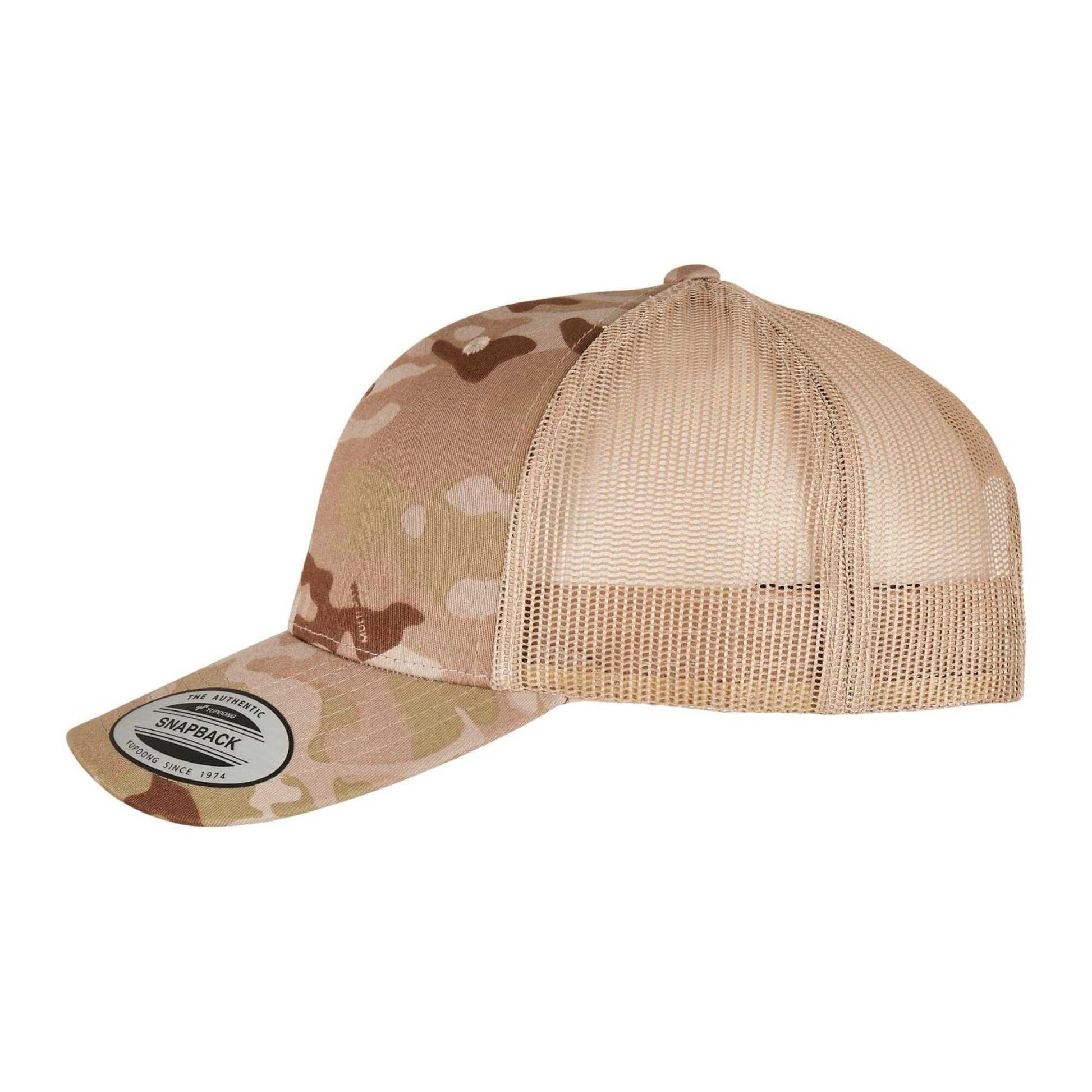 Tan - Side - Flexfit Unisex Adult Retro Camo Trucker Cap