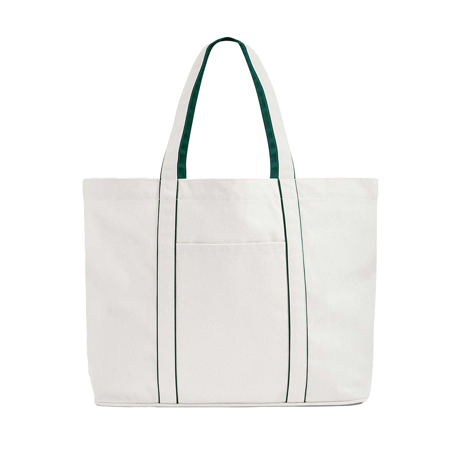 Soft White-Bottle Green - Back - Westford Mill Courtside Large Tote Bag