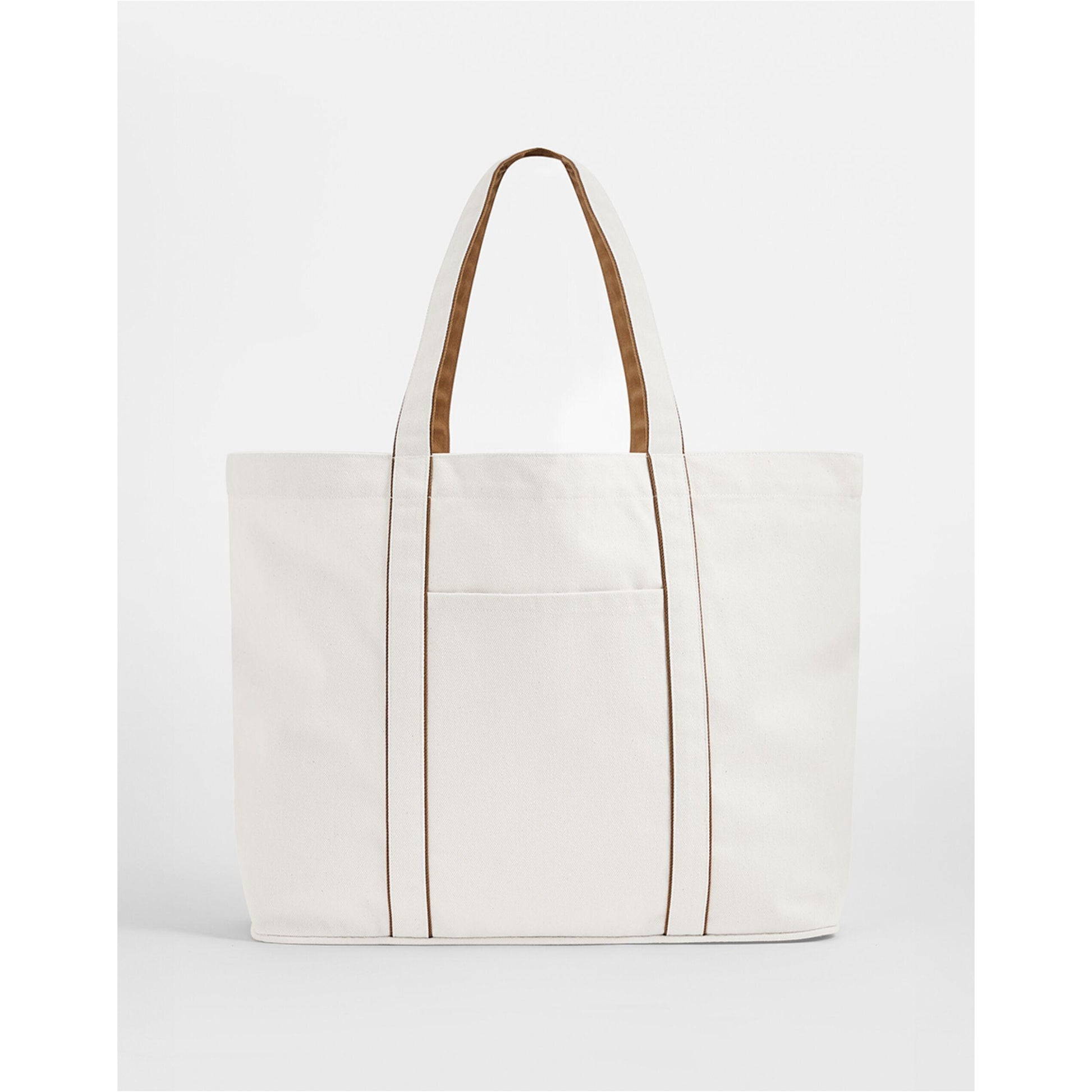 Soft White-Caramel - Side - Westford Mill Courtside Large Tote Bag