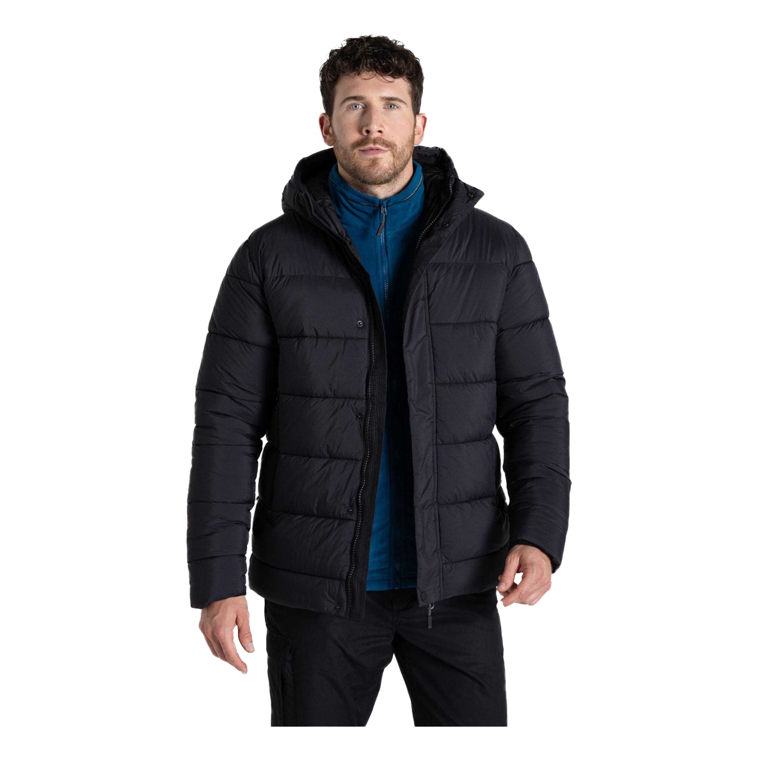 Black - Side - Craghoppers Mens Padded Winter Jacket