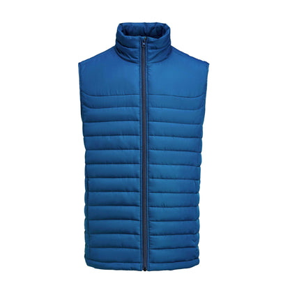 Blue - Front - James Harvest Mens Arches Padded Gilet