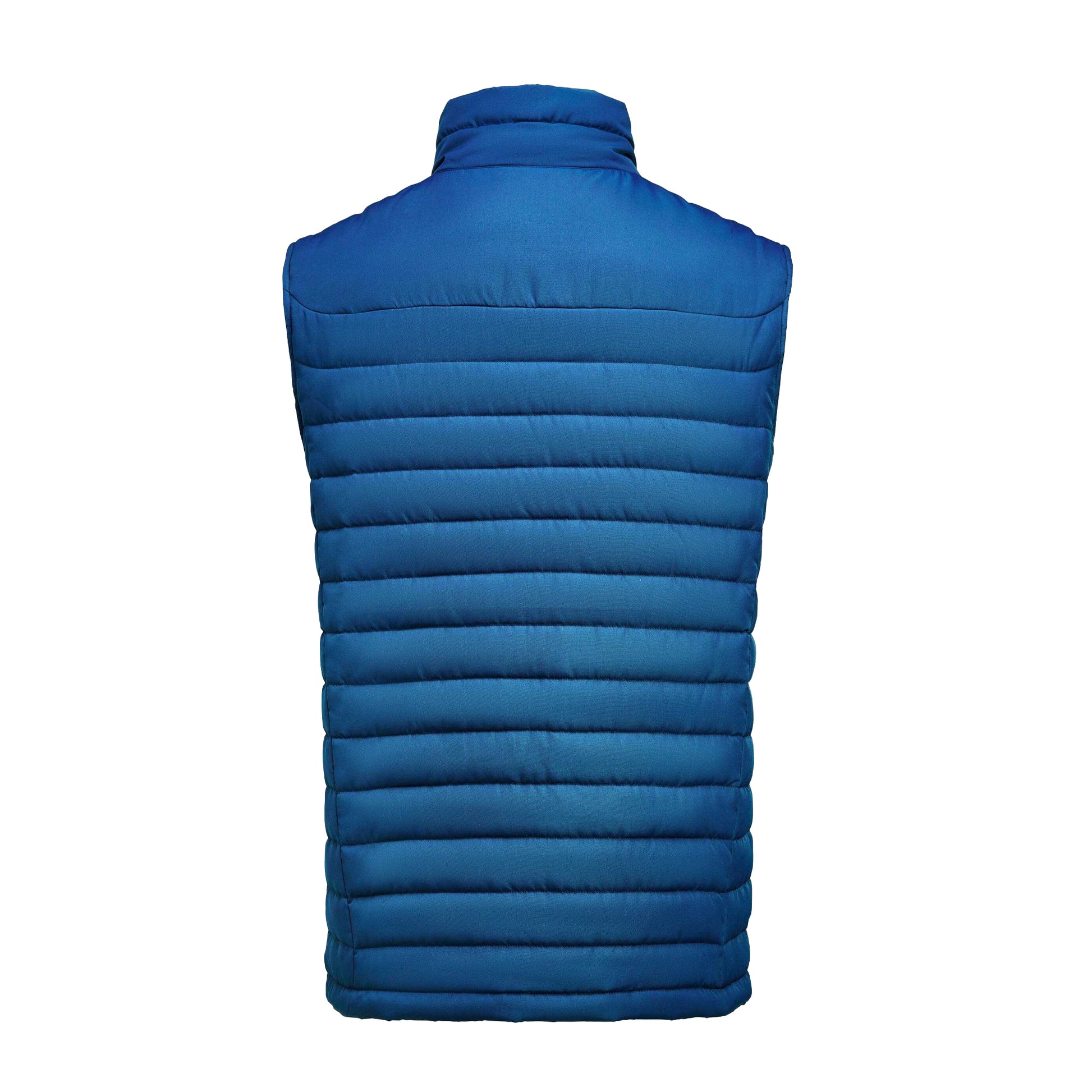 Blue - Back - James Harvest Mens Arches Padded Gilet