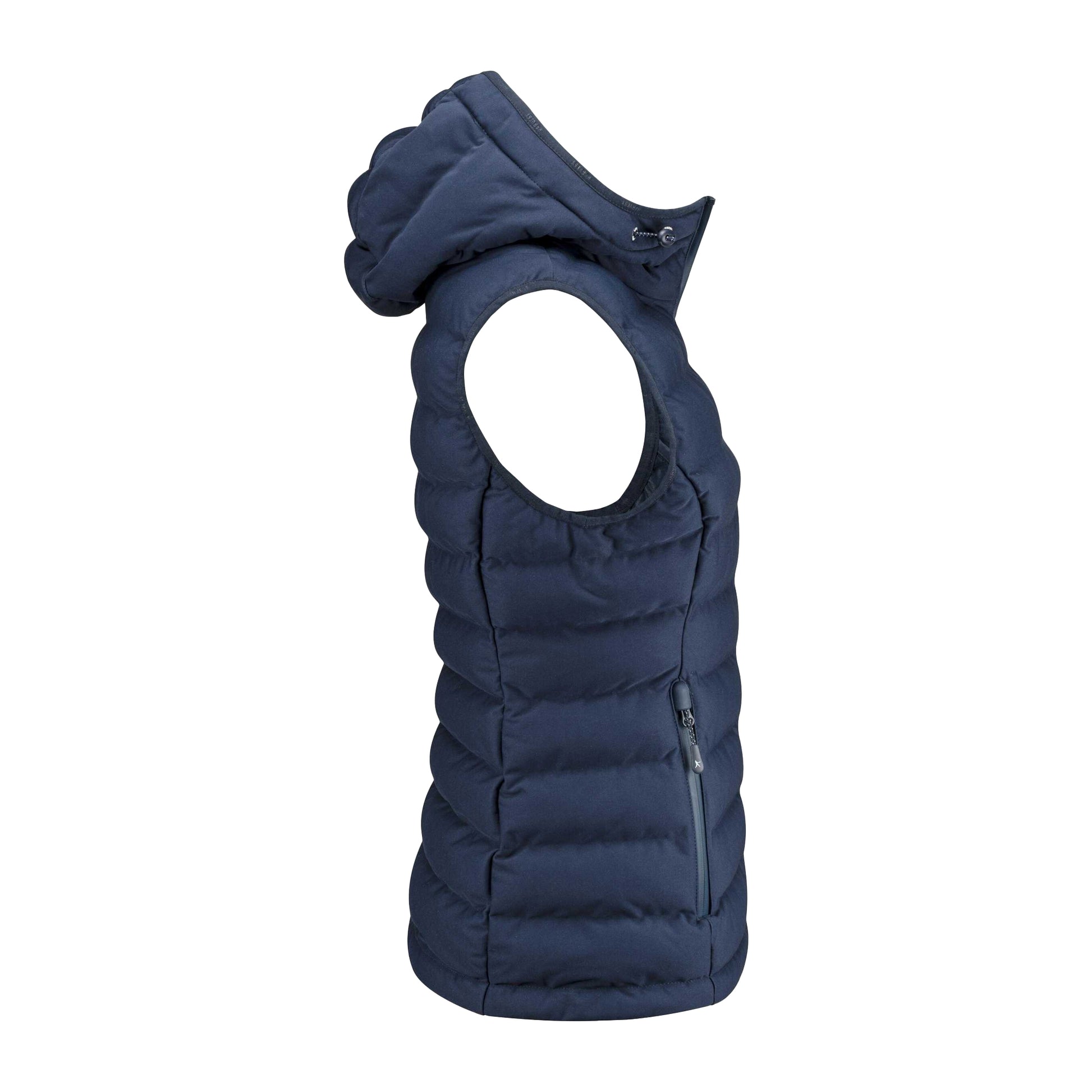 Navy - Side - James Harvest Womens-Ladies Woodlake Heights Padded Gilet