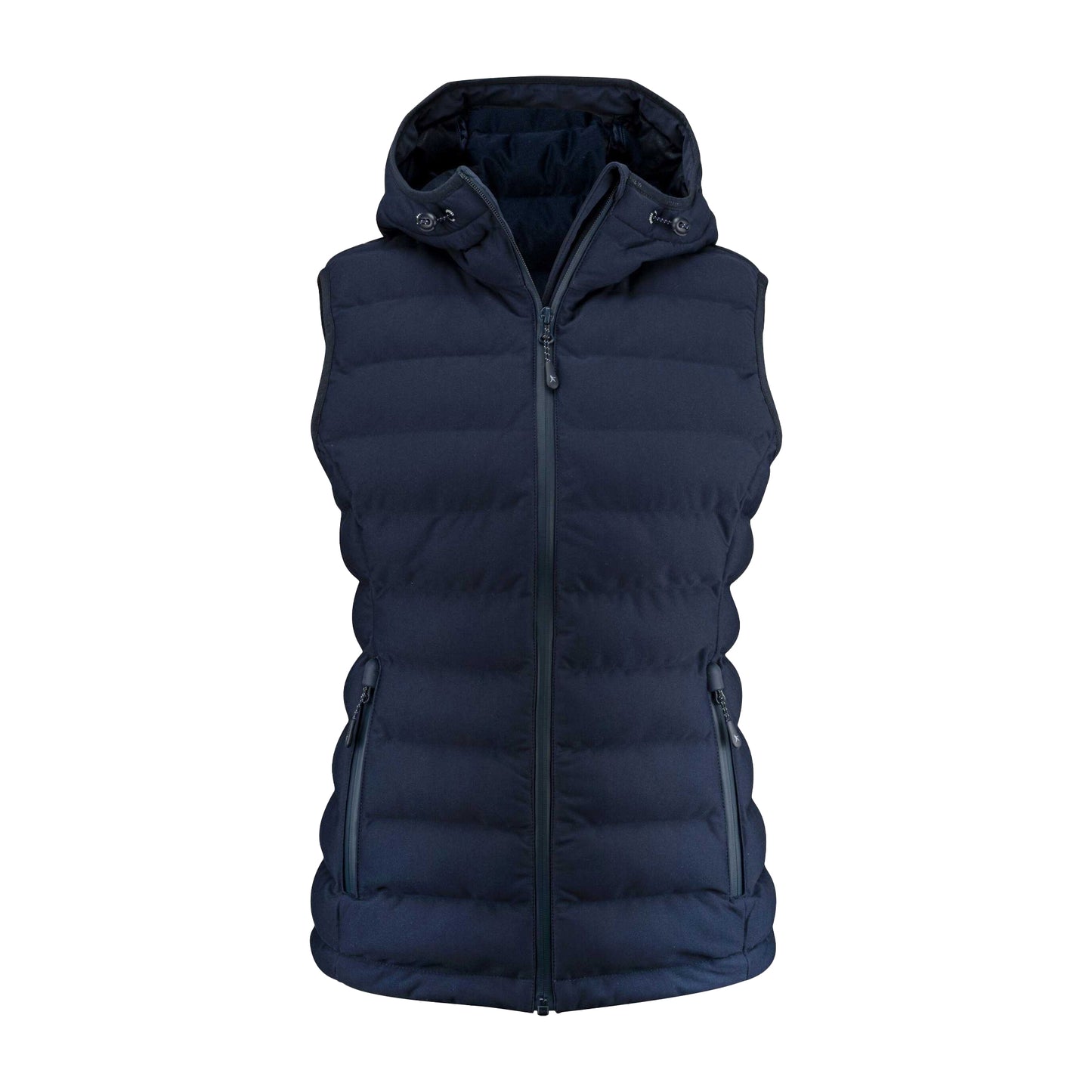 Navy - Front - James Harvest Womens-Ladies Woodlake Heights Padded Gilet