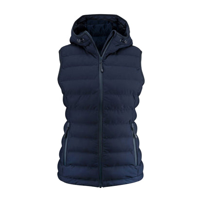 Navy - Front - James Harvest Womens-Ladies Woodlake Heights Padded Gilet