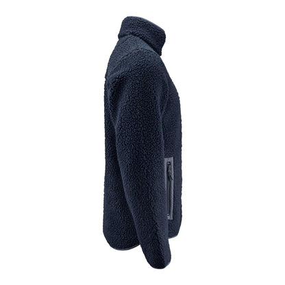 Navy - Side - James Harvest Mens Kingsley Sherpa Fleece Jacket