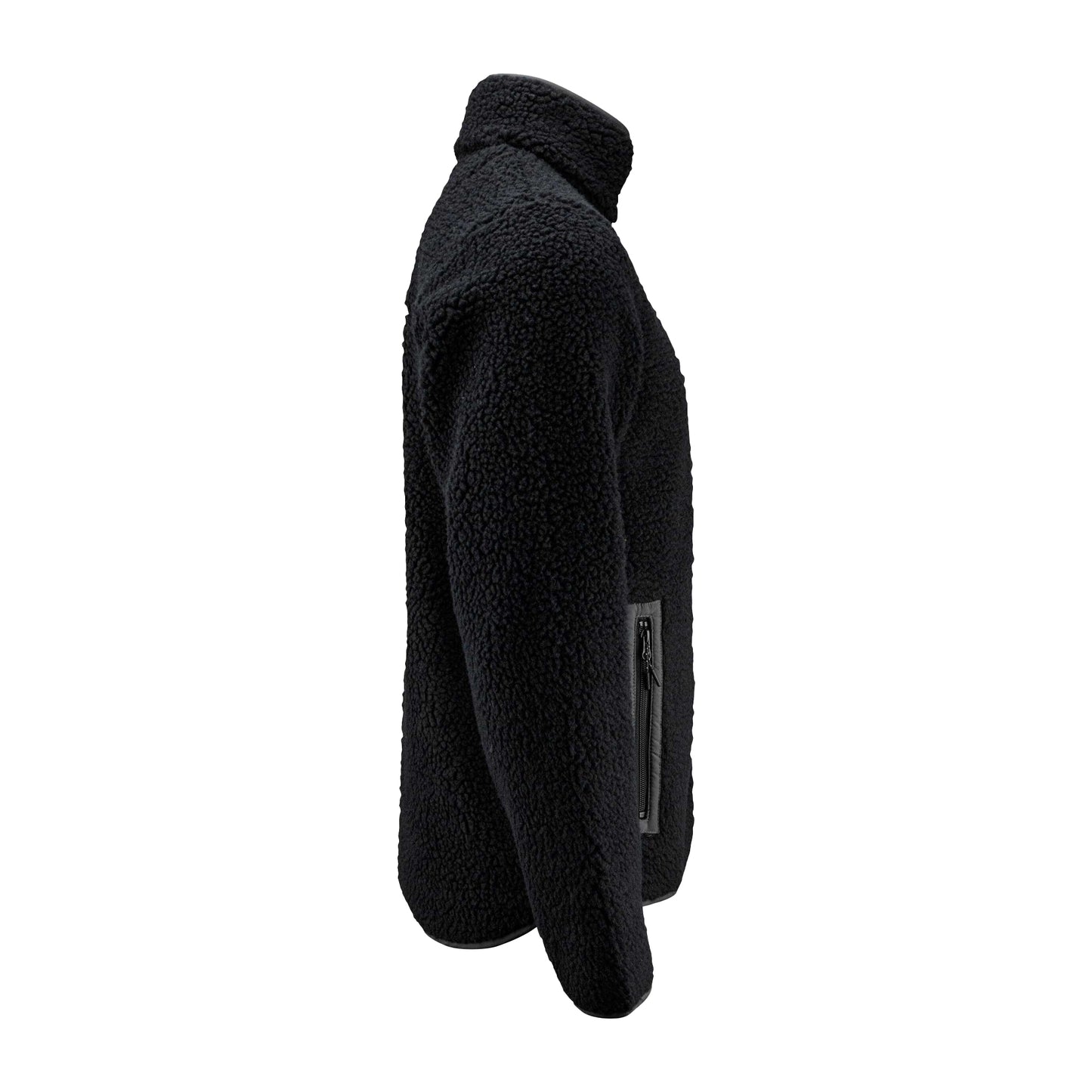 Black - Side - James Harvest Mens Kingsley Sherpa Fleece Jacket