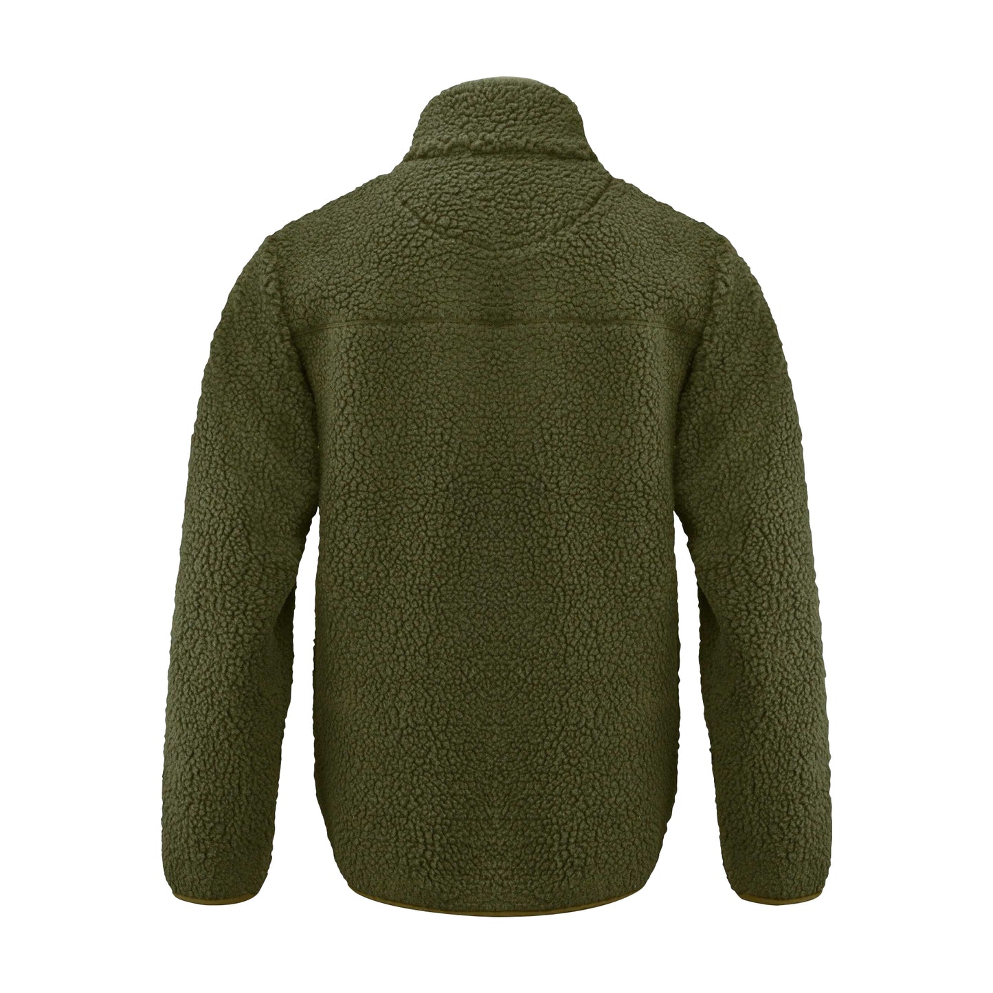 Moss Green - Back - James Harvest Mens Kingsley Sherpa Fleece Jacket