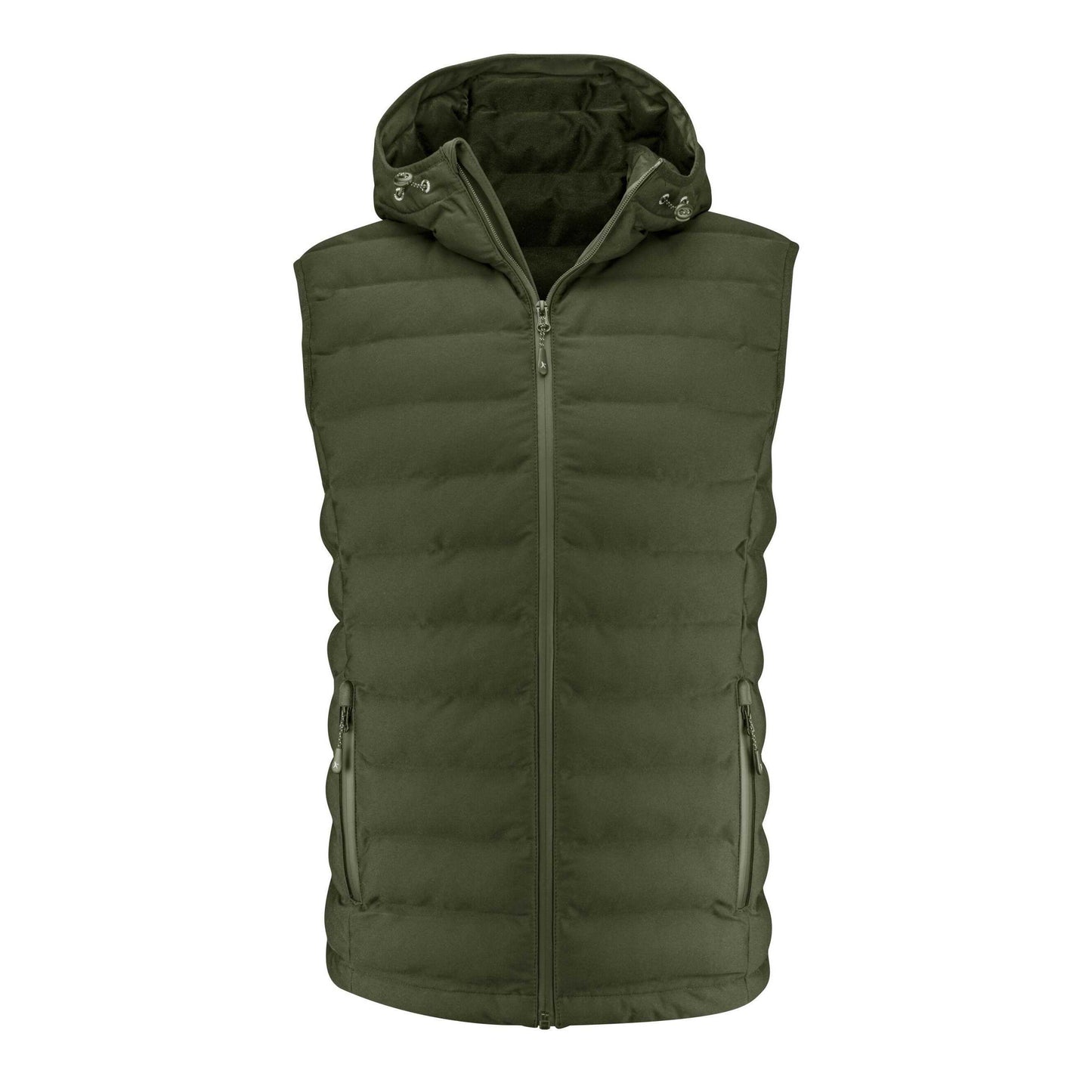 Moss Green - Front - James Harvest Mens Woodlake Heights Padded Gilet