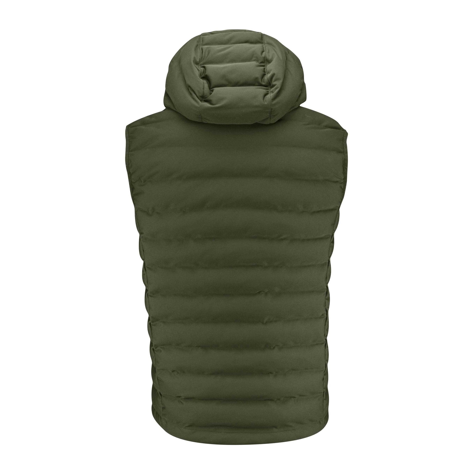 Moss Green - Back - James Harvest Mens Woodlake Heights Padded Gilet